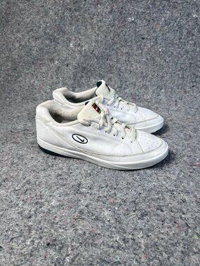 Vintage 1996 Nike Tennis Court Sneakers White Green Leather Men's US 10.5 90s